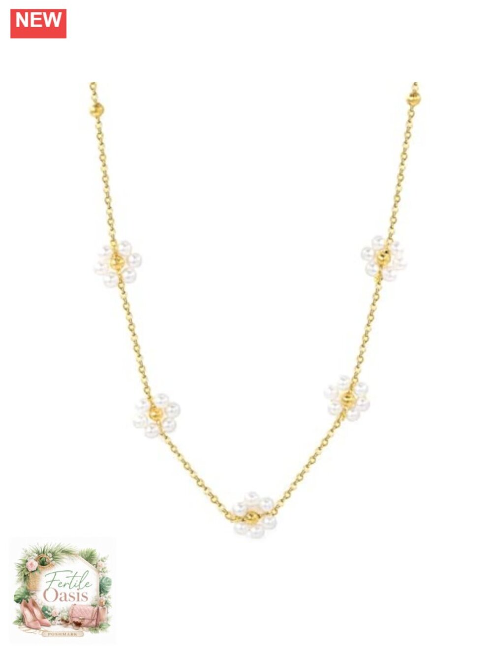 Floral Daisy Choker Necklace Women Dainty Gold Bead Summer Beach Layered